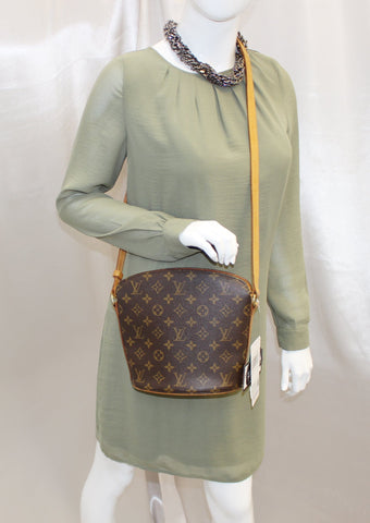 LOUIS VUITTON Monogram Canvas Drouot Brown Crossbody Bag