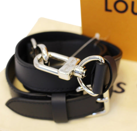 LOUIS VUITTON Leather Black Shoulder Strap