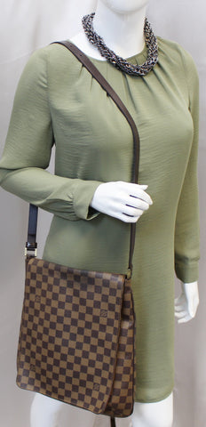 LOUIS VUITTON Damier Ebene Musette Salsa GM Crossbody Bag