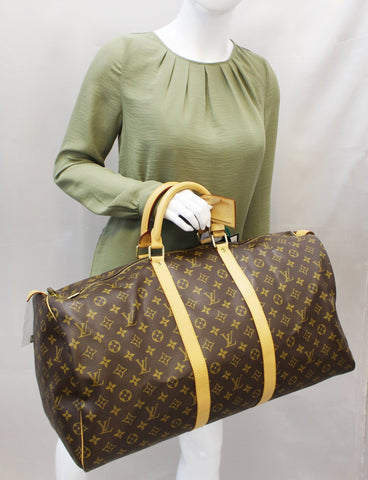 LOUIS VUITTON Monogram Canvas Keepall 55 Boston Bag