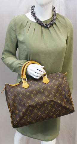 LOUIS VUITTON Monogram Canvas Speedy 35 Satchel Bag