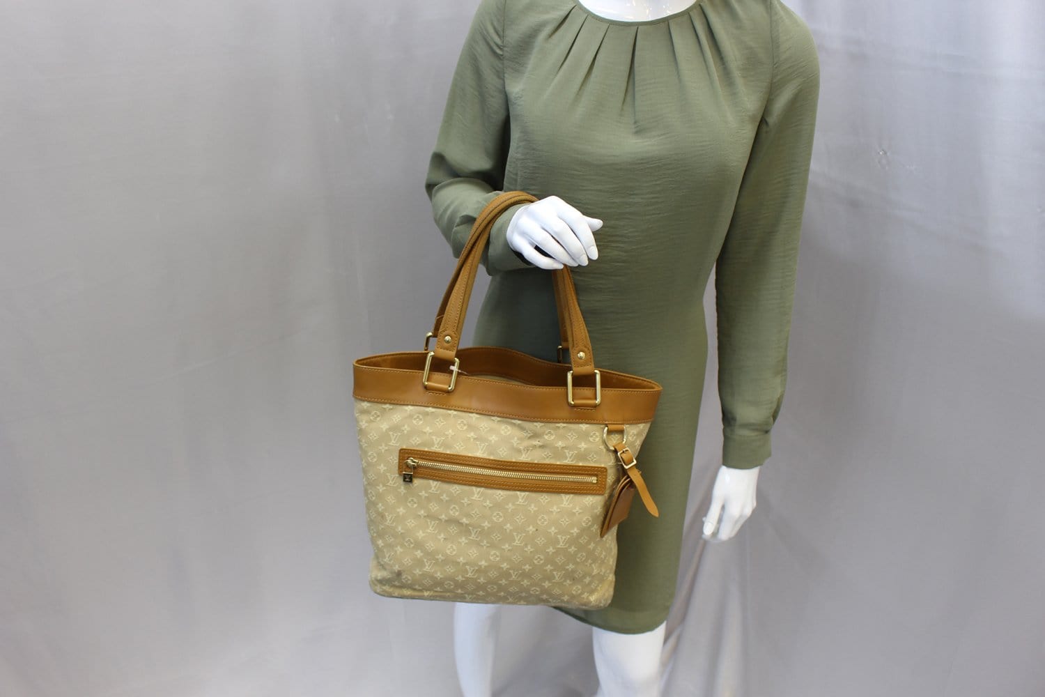 Louis Vuitton Vintage - Monogram Mini Lin Lucille PM Bag - Beige - Fabric  and Leather Handbag - Luxury High Quality - Avvenice