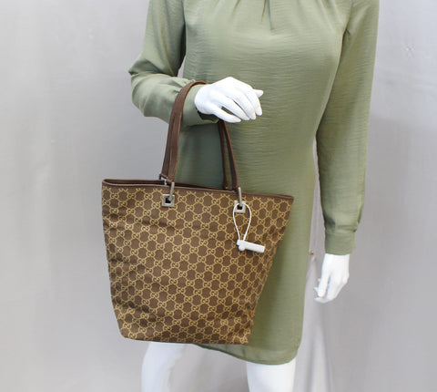 Gucci Tote Bag - Gucci Monogram Canvas Beige & Brown - shop