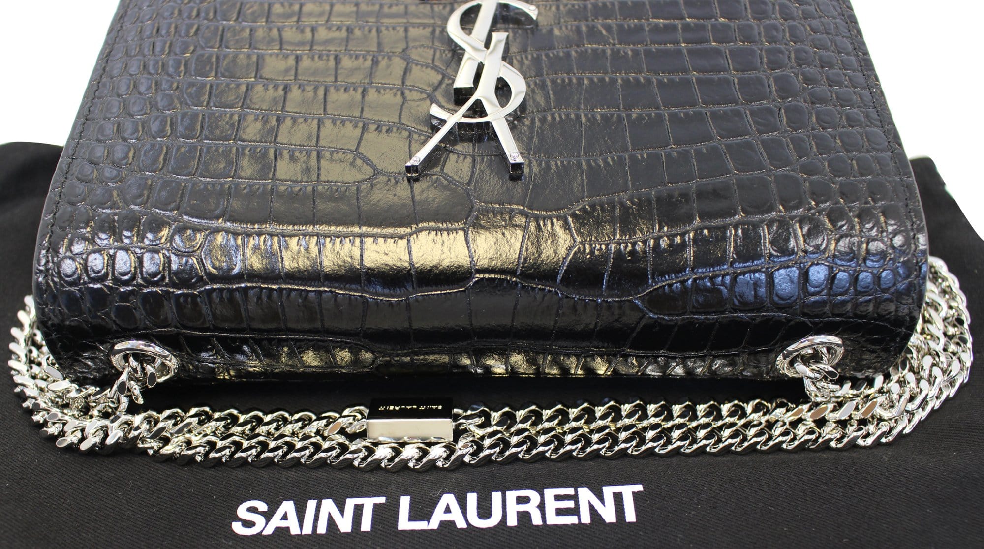 YSL SAINT LAURENT brand new black leather Silver pot nail IPAD set clutch  bag French high-end brand - Shop Mr.Travel Genius Antique shop Clutch Bags  - Pinkoi