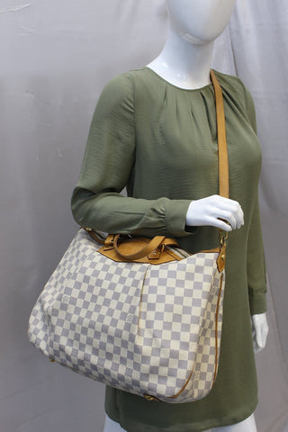 LOUIS VUITTON Pre Owned Damier Azur Siracusa GM Shoulder Handbag