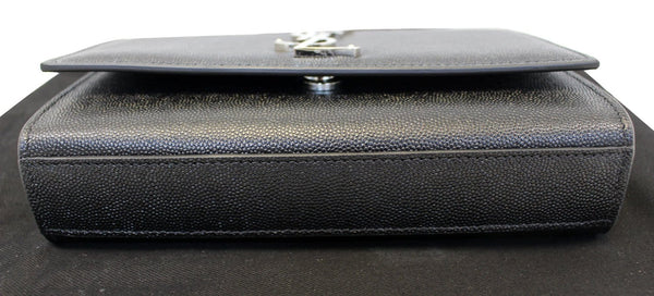 YVES SAINT LAURENT Kate Black Leather Chain Clutch Crossbody Bag