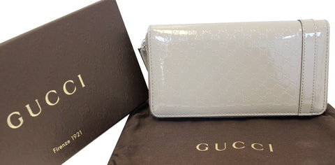 GUCCI Patent Microguccissima Nice Zip Around Wallet 309758