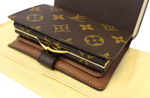 LOUIS VUITTON Monogram Canvas French Wallet Kisslock