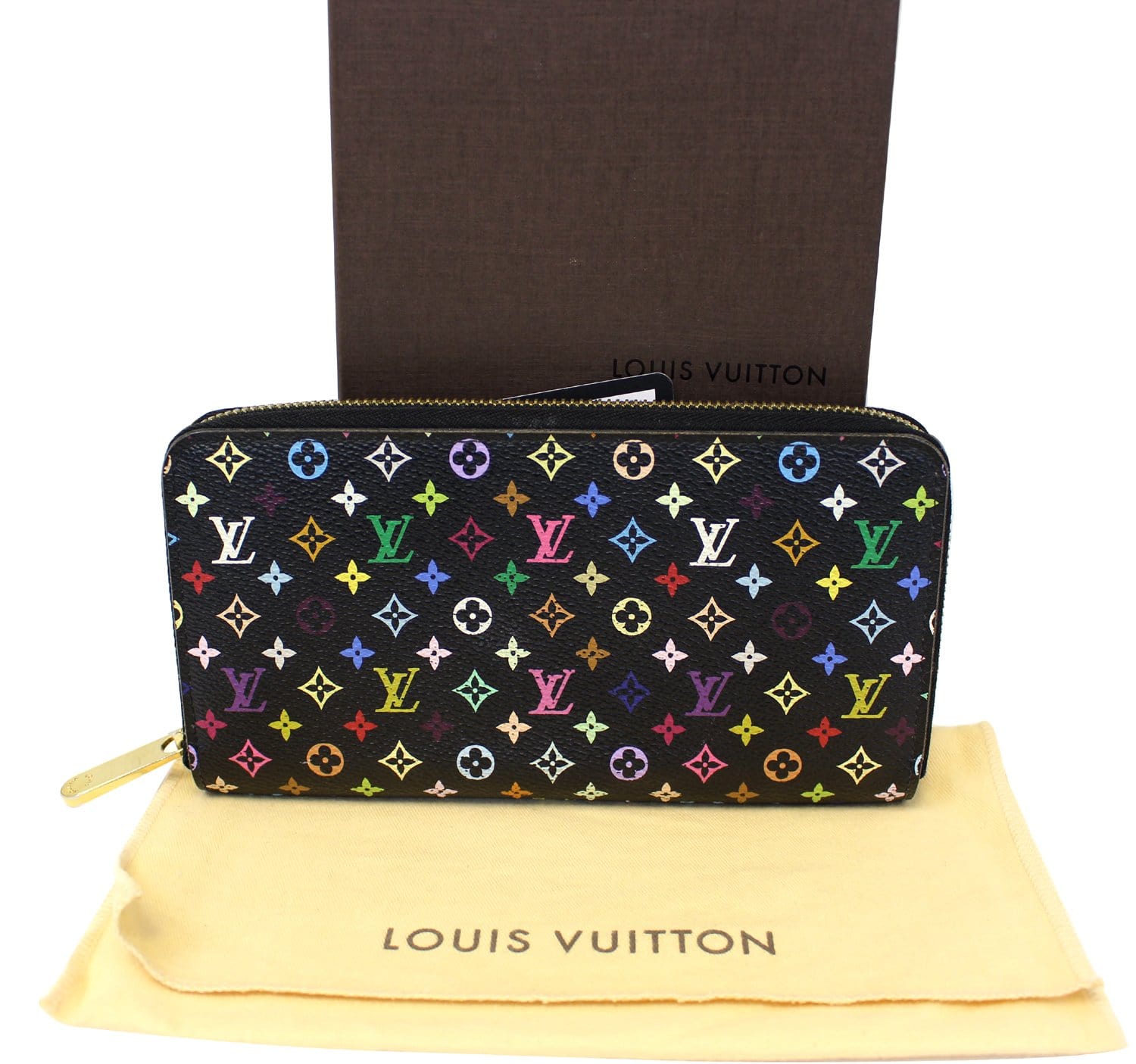 Louis Vuitton Black Mulitcolor Monogram Zippy Wallet