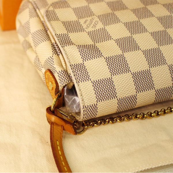 Louis Vuitton Favorite MM Damier Azur Crossbody Bag corner view