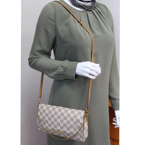 Louis Vuitton Favorite MM Damier Azur Crossbody Bag for women