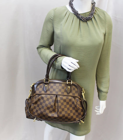 LOUIS VUITTON Damier Ebene Trevi PM Brown Shoulder Bag