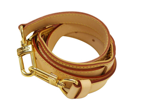 LOUIS VUITTON Leather Bandouliere Shoulder Strap Beige