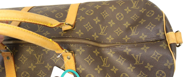 LOUIS VUITTON Monogram Canvas Brown Keepall 60 Bandouliere Travel Bag