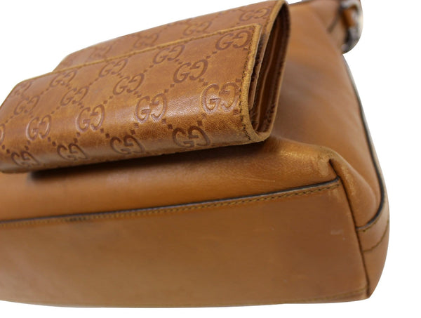 GUCCI Brown Leather Hobo Bag with Matching Wallet