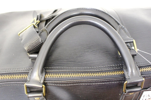 LOUIS VUITTON Epi Leather Black Keepall 60 Boston Bag