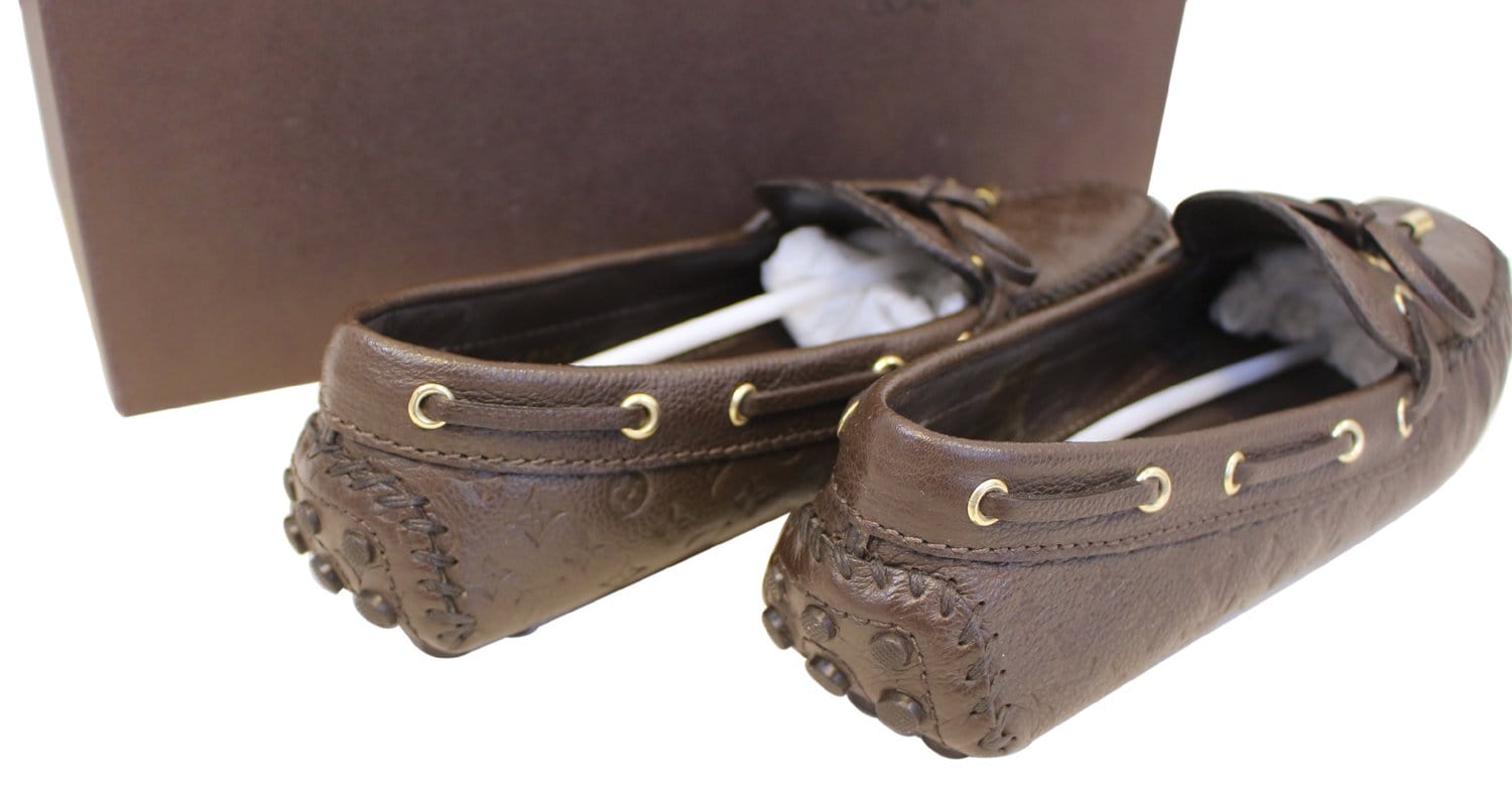 LOUIS VUITTON LOUIS VUITTON Loafers Flat shoes Monogram Brown Used Women LV  size 37