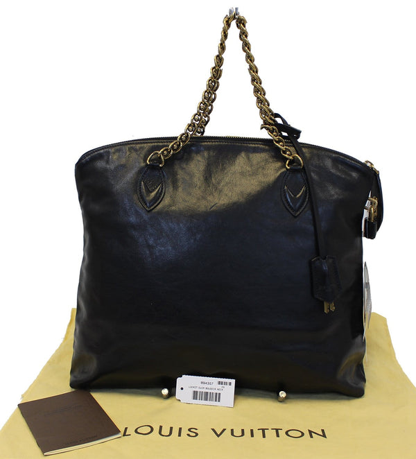 LOUIS VUITTON Black Cuir Boudoir Leather Lockit Chain Shoulder Bag