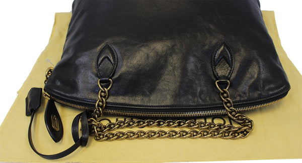 LOUIS VUITTON Black Cuir Boudoir Leather Lockit Chain Shoulder Bag