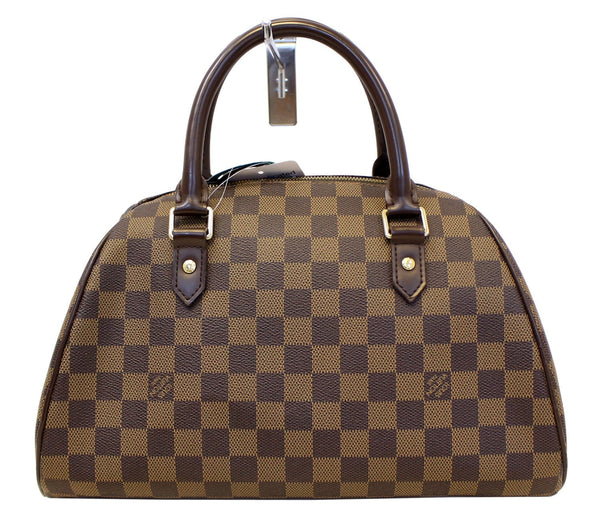 LOUIS VUITTON Damier Ebene Ribera MM Brown Satchel Bag