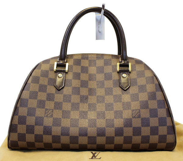 LOUIS VUITTON Damier Ebene Brown Rivela MM Satchel Bag