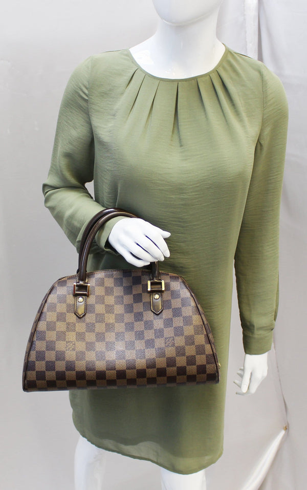 LOUIS VUITTON Damier Ebene Brown Rivela MM Satchel Bag