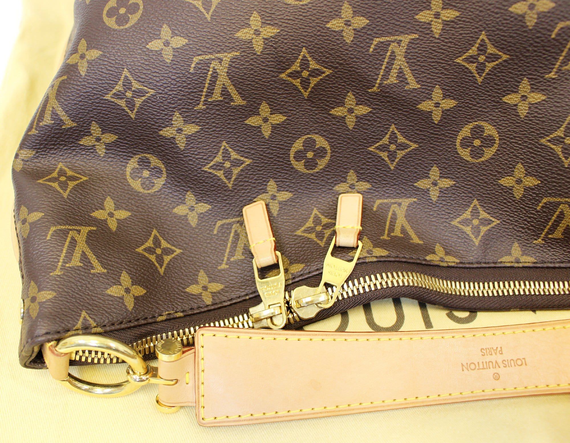 $2000 Louis Vuitton Monogram Canvas Classic Logo Sully MM Shoulder Bag Purse  - Lust4Labels