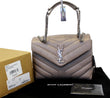 YVES SAINT LAURENT Matelasse Loulou Small Chain Shoulder Bag Taupe