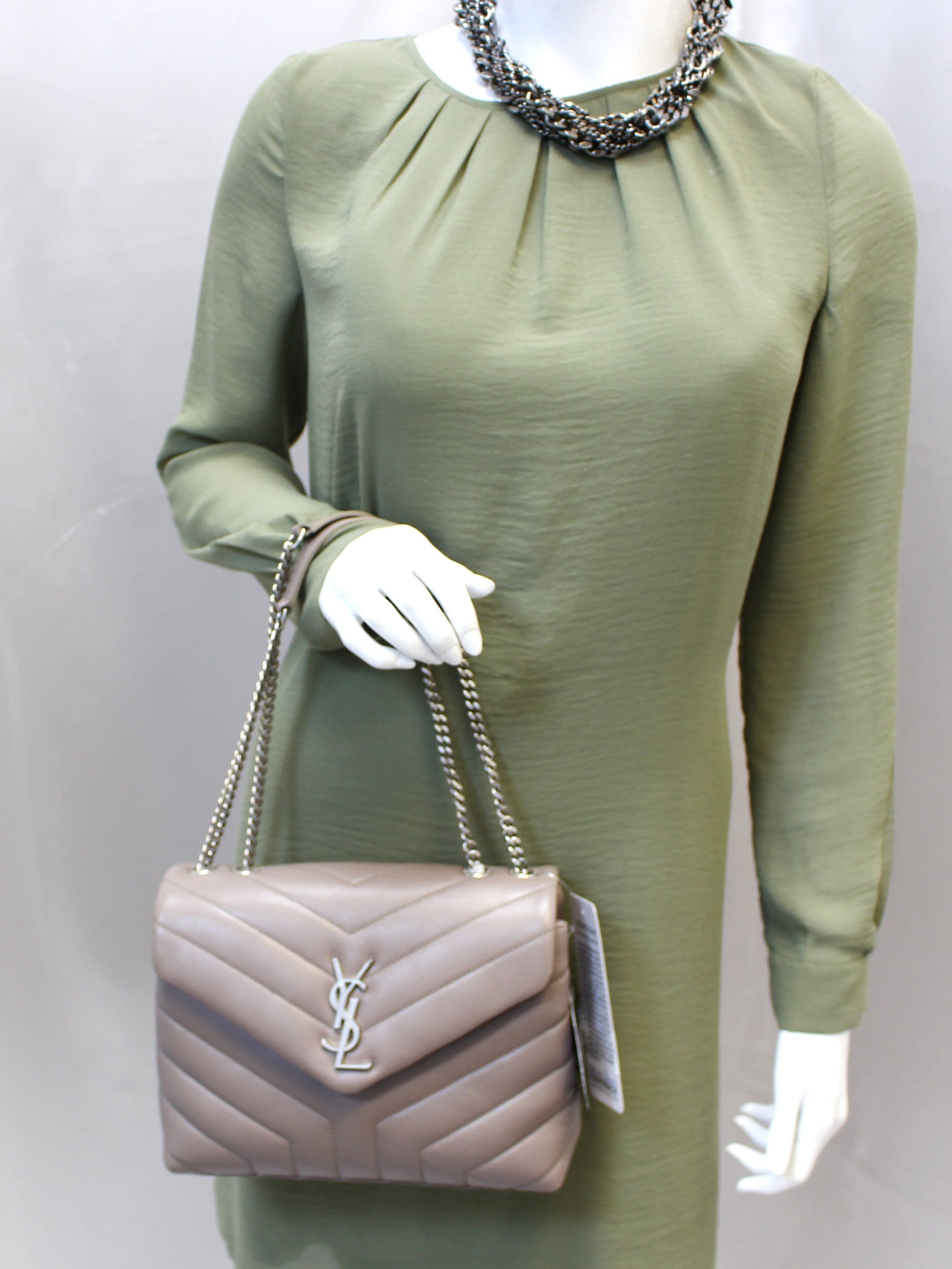 SAINT LAURENT Loulou small leather shoulder bag DEEP TAUPE – Top Quality Yves  Saint Laurent Bags Shop