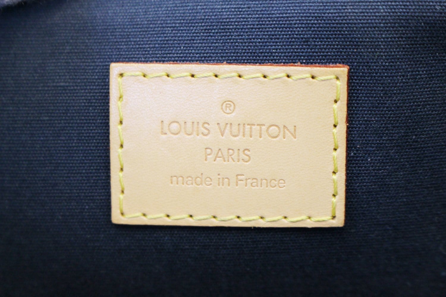 Louis Vuitton Bellevue PM Blue Patent Leather Handbag (Pre-Owned)