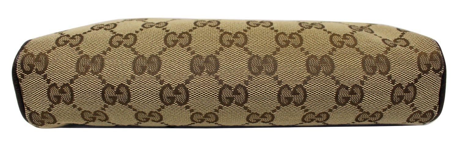 Gucci Beige/Ebony G Canvas Abbey D-Ring Pochette Bag E5238 