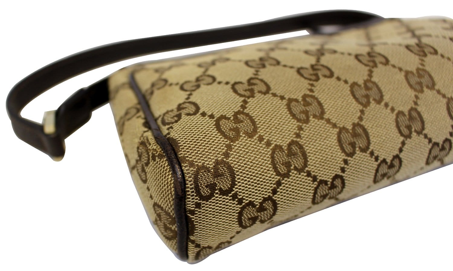 Gucci Beige/Ebony G Canvas Abbey D-Ring Pochette Bag E5238 