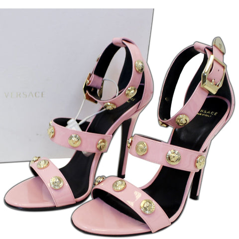 Versace Medusa Studded Heels Sandals - Front View