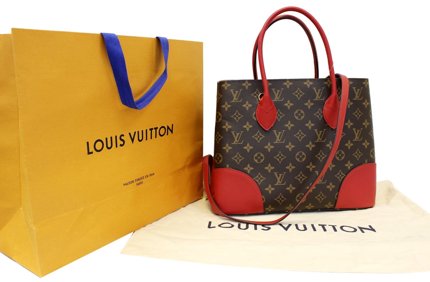 M50185 Louis Vuitton Monogram Canvas Twinset Cross-body Bag-Cherry