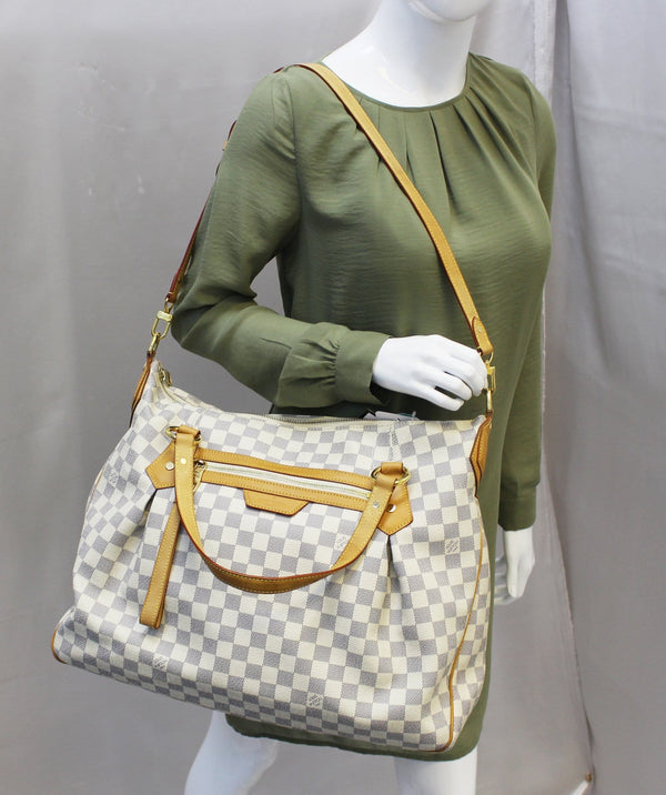 LOUIS VUITTON Evora MM Damier Azur Tote Shoulder Bag