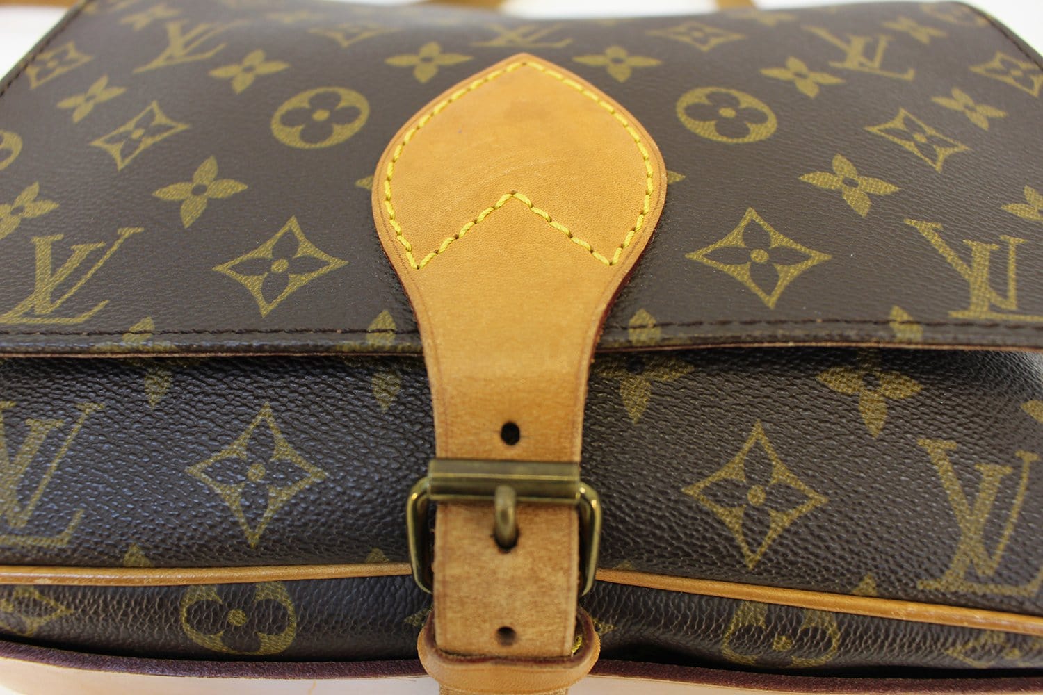 LOUIS VUITTON Cartouchiere GM Shoulder Bag Monogram Leather Brown