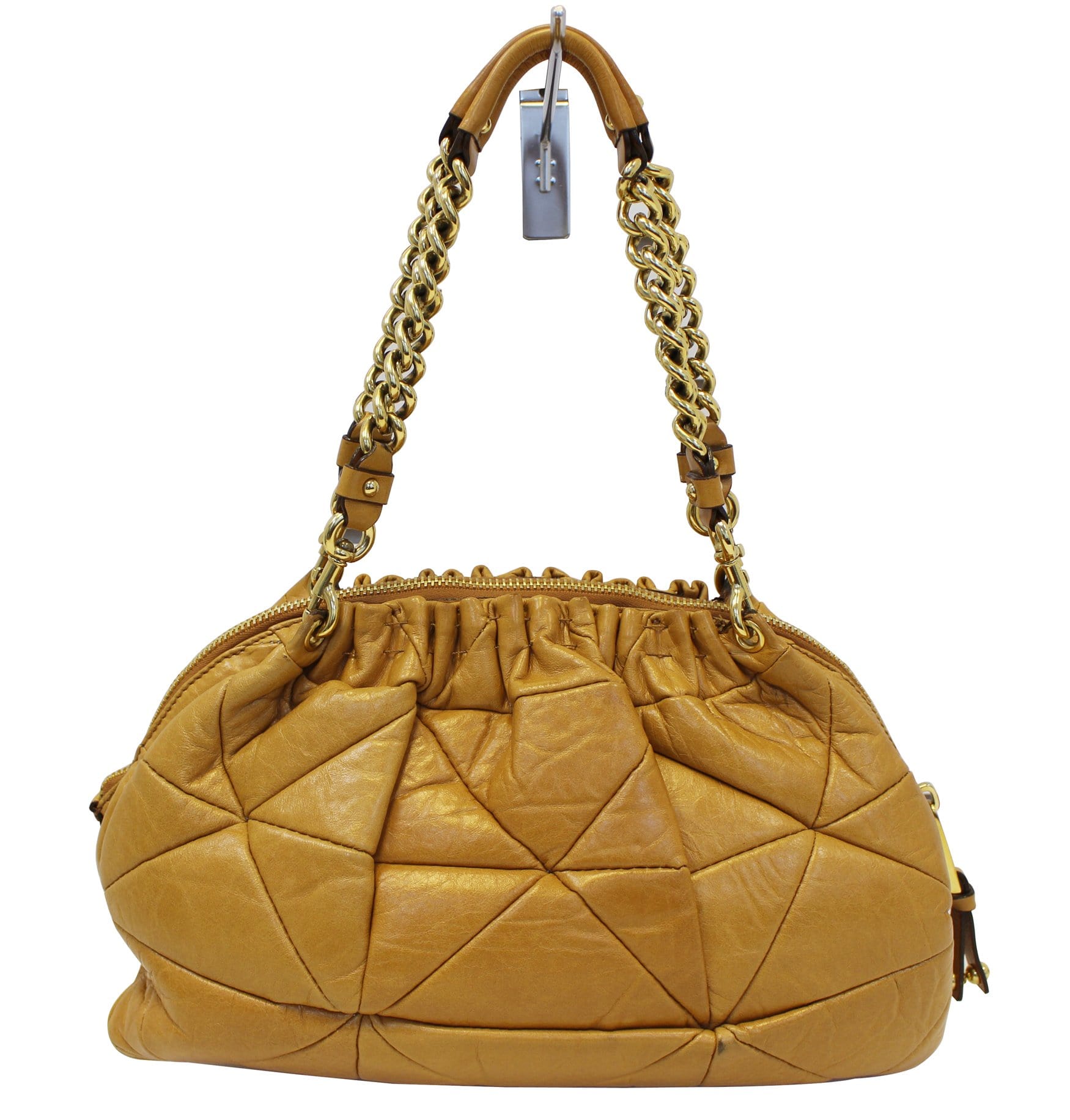 New Vintage Gold Marc Jacobs Evening Bag Clutch Shoulder Bag Quilted Pattern