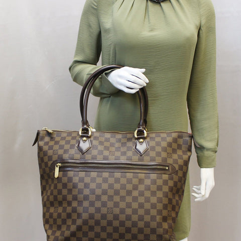 LOUIS VUITTON Saleya GM Damier Ebene Shoulder Handbag