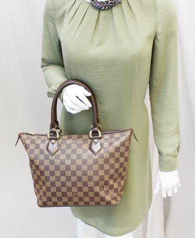 LOUIS VUITTON Damier Ebene Saleya PM Tote Shoulder Bag