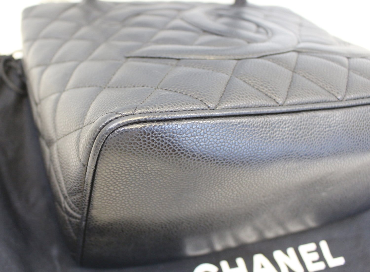 Chanel Black Quilted Caviar Leather Medallion Tote Bag - Yoogi's