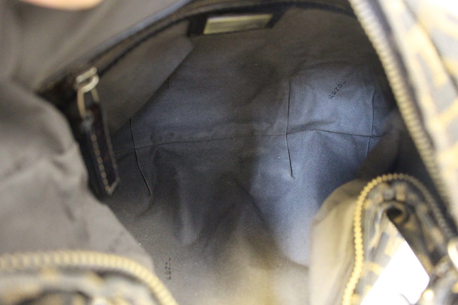 FENDI ZUCCA Mini Grigio Pochette ($350) ❤ liked on Polyvore featuring bags,  handbags, clutches, metallic leather han…