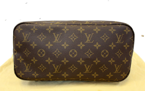 LOUIS VUITTON Neverfull MM Monogram Canvas Tote Bag Brown w/Pouch 