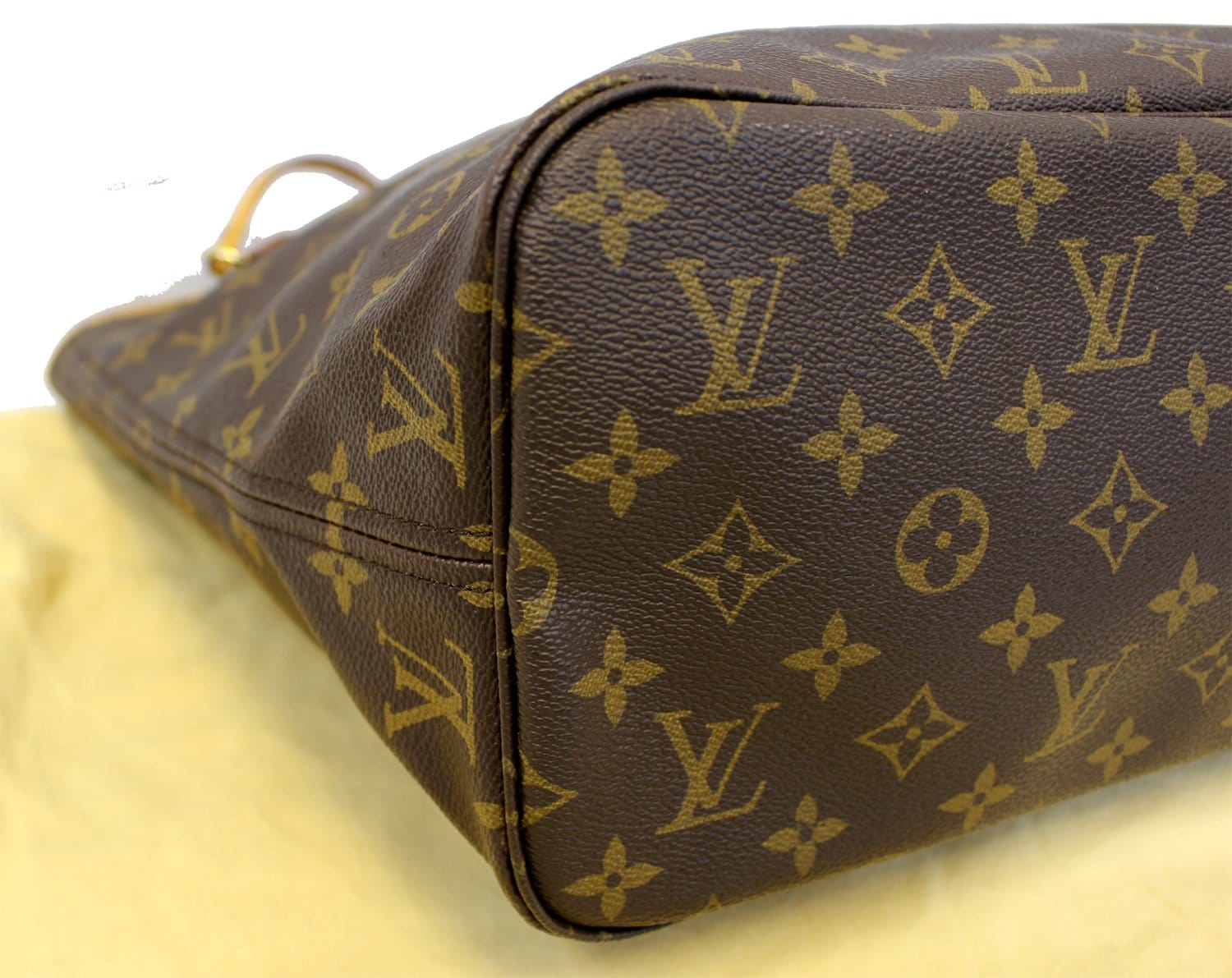 LOUIS VUITTON Neverfull MM Monogram Canvas Tote Bag Brown w/Pouch