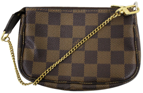 LOUIS VUITTON Mini Pochette Damier Ebene Accessoires Pouch