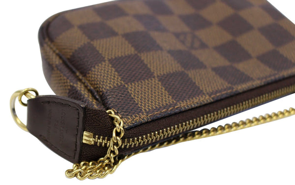 LOUIS VUITTON Mini Pochette Damier Ebene Accessoires Pouch