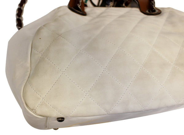 CHANEL Leather Small In-The-Mix White Satchel Bag