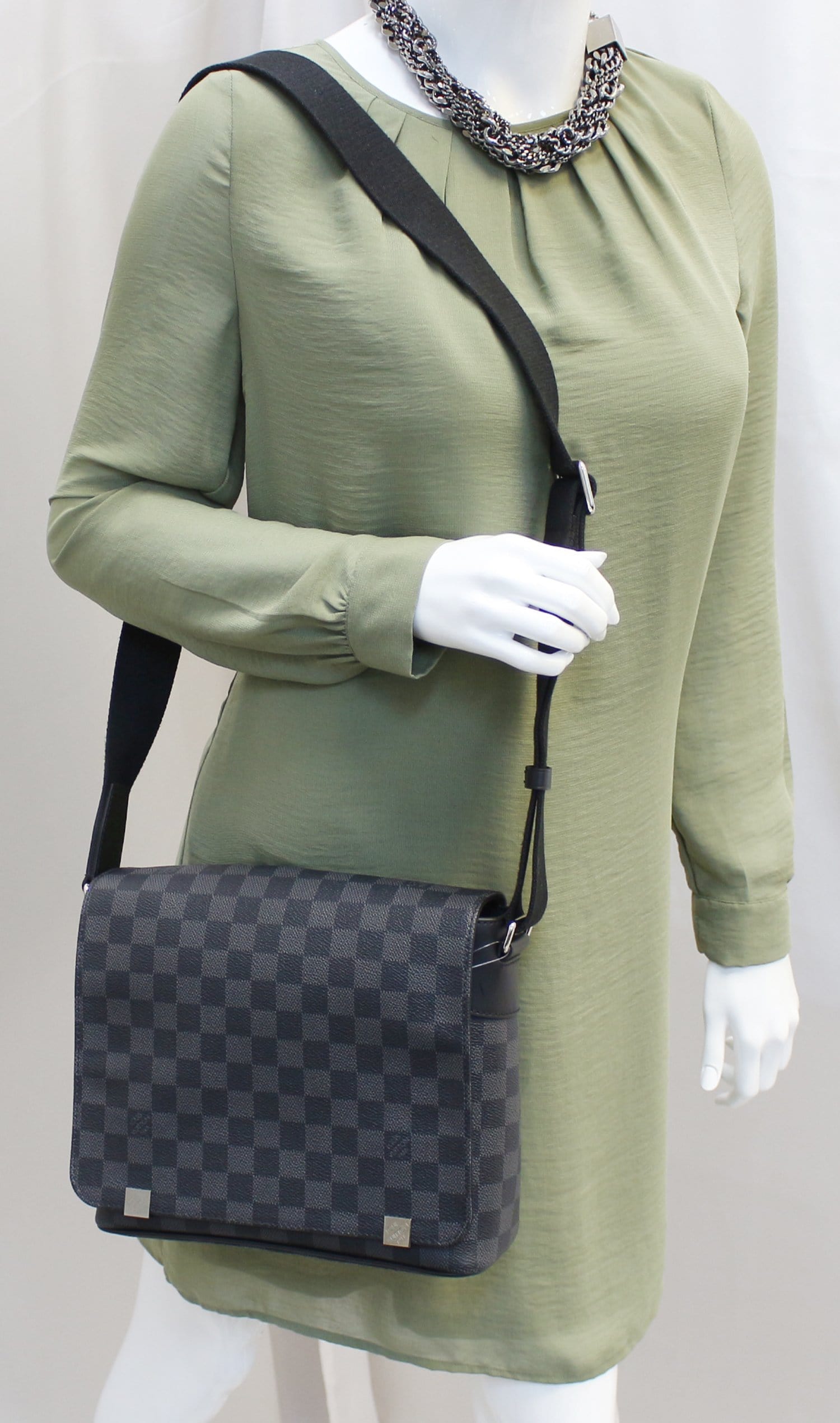 Louis Vuitton Graphite Damier District PM Crossbody Bag For Sale