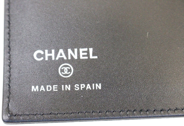 CHANEL Patent Leather Black Passport Wallet