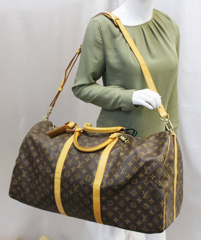 LOUIS VUITTON Monogram Canvas Keepall Bandouliere 60 Travel Bag