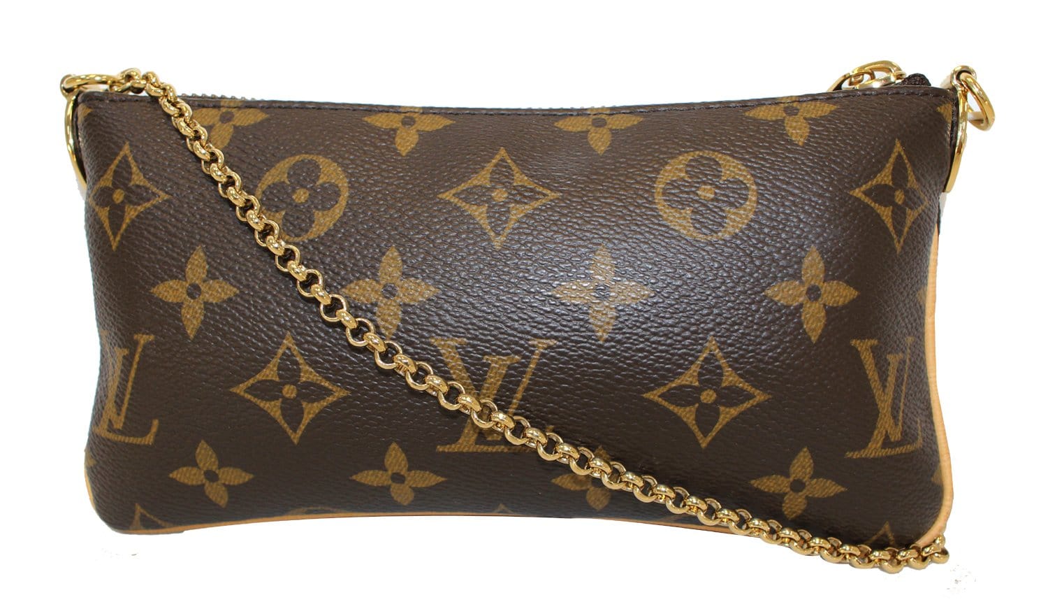 Louis Vuitton Brown Monogram Canvas Mini Pouch Milla with Chain For Sale at  1stDibs